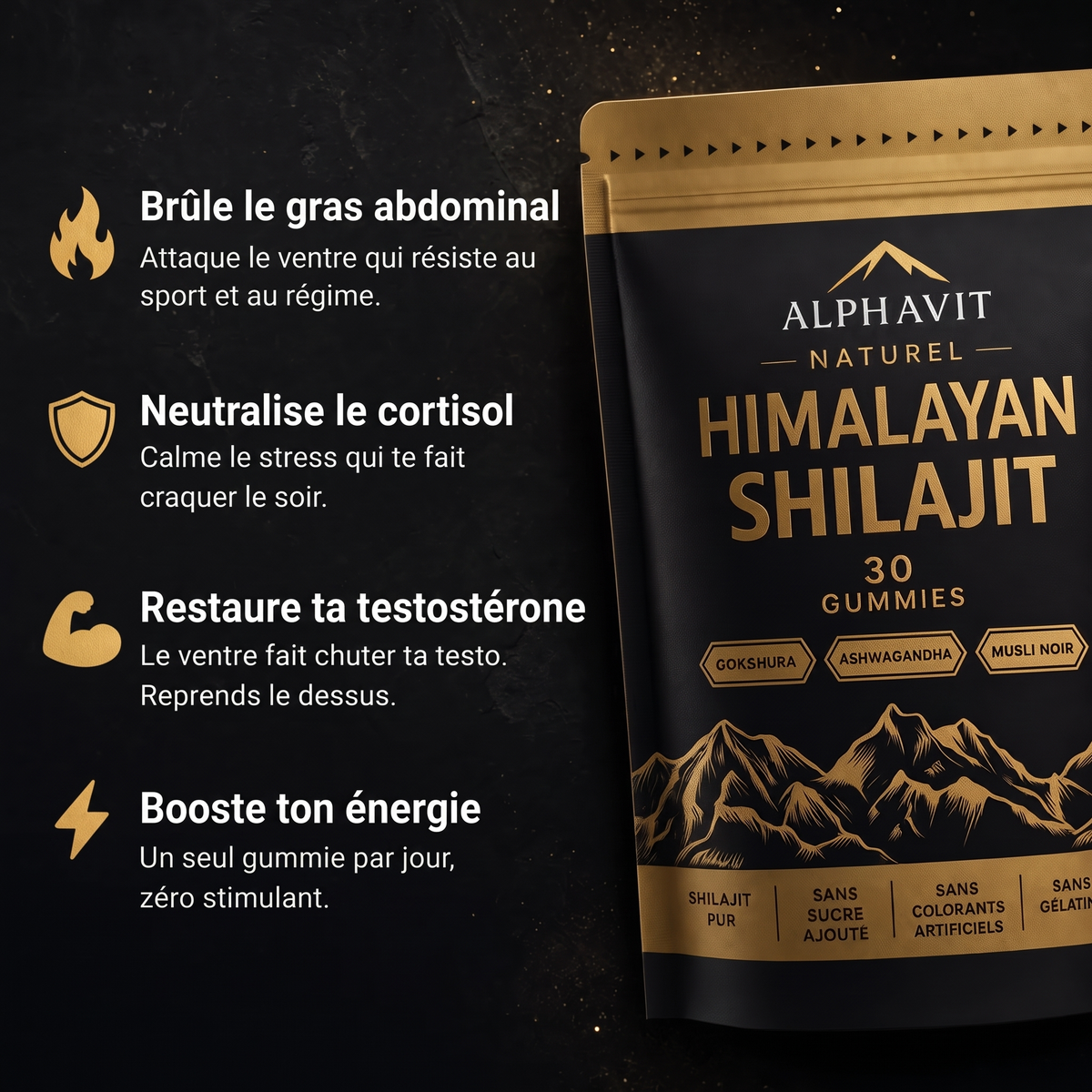 Alphavit gummies au shilajit – les bienfaits contre le gras du ventre